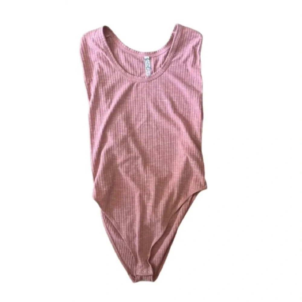 Free People Secret Sides Blush Pink Bodysuit - Picture 7 of 9